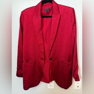 Ann Taylor The Longline Blazer Gingham Red